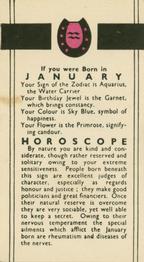 1936 B. Morris & Sons Horoscope #NNO January Front