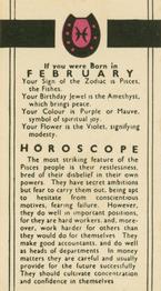 1936 B. Morris & Sons Horoscope #NNO February Front