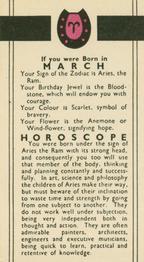 1936 B. Morris & Sons Horoscope #NNO March Front