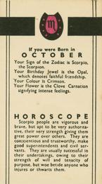 1936 B. Morris & Sons Horoscope #NNO October Front