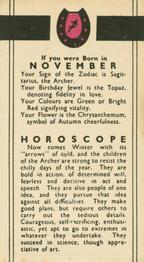 1936 B. Morris & Sons Horoscope #NNO November Front