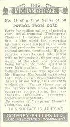 1936 Godfrey Phillips This Mechanized Age #10 Petrol from Coal Back