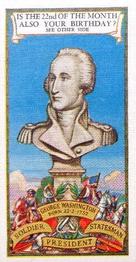 1937 Ardath Your Birthday Tells Your Fortune #22 George Washington Front