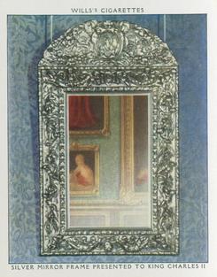 1938 Wills's The King's Art Treasures #7 Silver Mirror Frame Presented to King Charles II Front