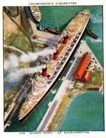 1938 Churchman's Modern Wonders #6 The Queen Mary at Southampton Front