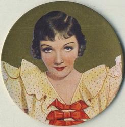 1939 Rothmans Beauties of the Cinema (Round) #NNO Claudette Colbert Front