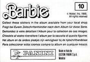1989 Panini Barbie Stickers #10 Beach pyramid Back