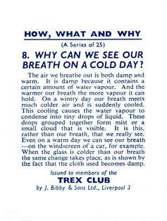 1955 Bibby & Sons (Trex Club) How, What and Why #8 Why Can We See Our Breath on a Cold Day? Back