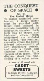 1957 Cadet Sweets The Conquest of Space #24 The Rocket Motor Back