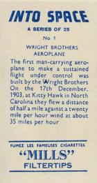 1959 Mills Into Space #1 Wright Brothers Aeroplane Back