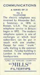 1960 Mills Communications #4 Telephone Back