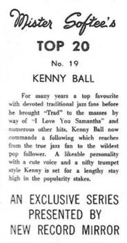 1963 Mister Softee’s Top 20  #19 Kenny Ball Back