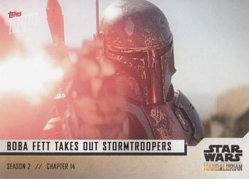 2020 Topps Now Star Wars: The Mandalorian Season 2 #28 Boba Fett Takes Out Stormtroopers Front