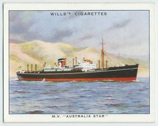 1935 Wills's Famous British Liners (2nd Series) #5 MV Australia Star Front
