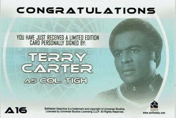 2004 Rittenhouse The Complete Battlestar Galactica - Autographs #A16 Terry Carter Back