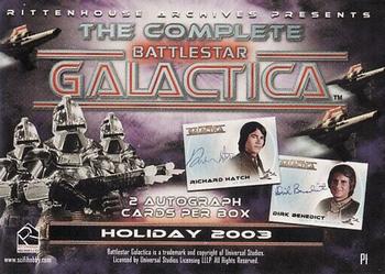 2004 Rittenhouse The Complete Battlestar Galactica - Promos #P1 Launching Holiday 2003 Back