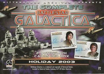 2004 Rittenhouse The Complete Battlestar Galactica - Promos #P2 Launching Holiday 2003 Back