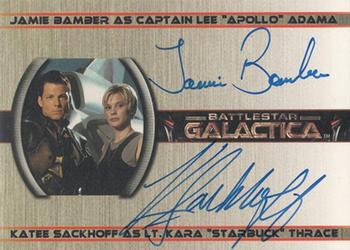 2005 Rittenhouse Battlestar Galactica Premiere Edition - Multi-Case Incentives #NNO Jamie Bamber / Katee Sackhoff Front