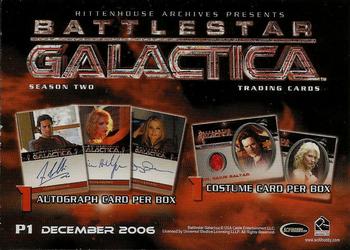 2007 Rittenhouse Battlestar Galactica Season Two - Promos #P1 Lee Adama /  Kara Thrace Back