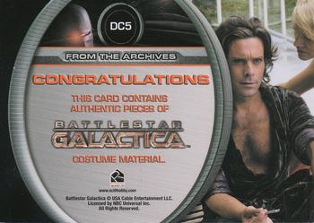 2008 Rittenhouse Battlestar Galactica Season Three - Costume Dual Relics #DC5 Gaius Baltar / Number Six Back