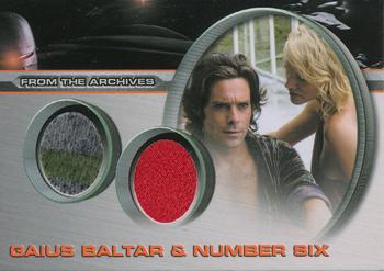2008 Rittenhouse Battlestar Galactica Season Three - Costume Dual Relics #DC5 Gaius Baltar / Number Six Front