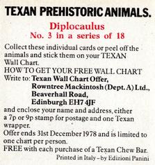 1978 Rowntree Mackintosh Prehistoric Animals Stickers #3 Diplocaulus Back