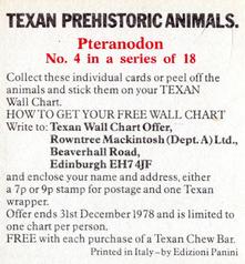 1978 Rowntree Mackintosh Prehistoric Animals Stickers #4 Pteranodon Back