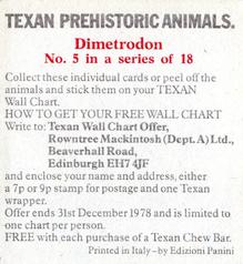 1978 Rowntree Mackintosh Prehistoric Animals Stickers #5 Dimetrodon Back