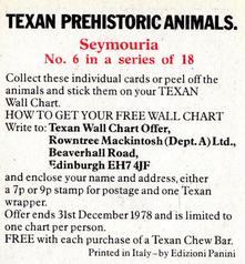 1978 Rowntree Mackintosh Prehistoric Animals Stickers #6 Seymouria Back