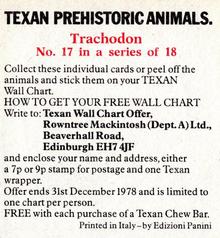 1978 Rowntree Mackintosh Prehistoric Animals Stickers #17 Trachodon Back