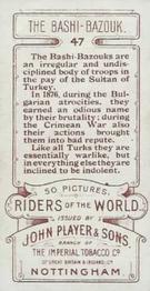 1914 Player's Riders of the World #47 The Bashi-Bazouk Back