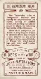 1914 Player's Riders of the World #50 The Patagonian Indian Back