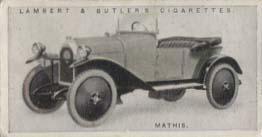 1923 Lambert & Butler Motor Cars (2nd Series) #50 Mathis Front