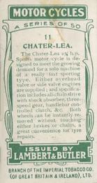 1923 Lambert & Butler Motor Cycles #11 Chater-Lea Back