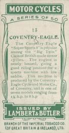 1923 Lambert & Butler Motor Cycles #13 Coventry-Eagle Back