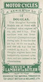 1923 Lambert & Butler Motor Cycles #16 Douglas Back