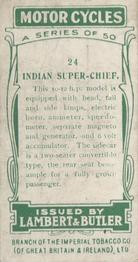 1923 Lambert & Butler Motor Cycles #24 Indian Super-Chief Back