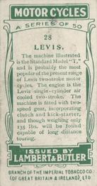 1923 Lambert & Butler Motor Cycles #28 Levis Back