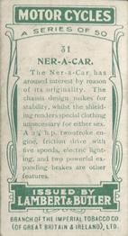 1923 Lambert & Butler Motor Cycles #31 Ner-A-Car Back