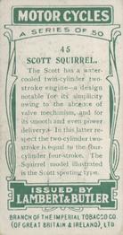 1923 Lambert & Butler Motor Cycles #45 Scott Squirrel Back