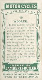 1923 Lambert & Butler Motor Cycles #49 Wooler Back