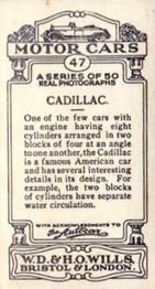 1926 Wills's Motor Cars #47 Cadillac Back