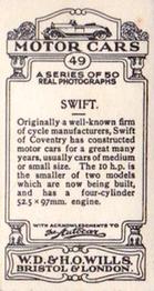 1926 Wills's Motor Cars #49 Swift Back