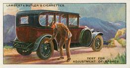 1929 Lambert & Butler Hints & Tips for Motorists #8 Test for Adjustment of Brakes Front