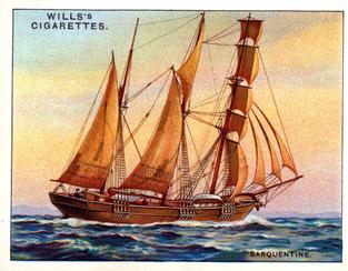 1929 Wills's Rigs of Ships #4 Barquentine Front