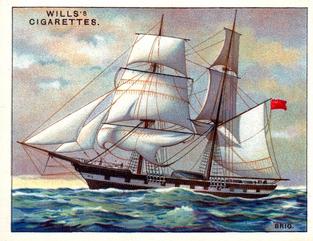 1929 Wills's Rigs of Ships #6 Brig Front