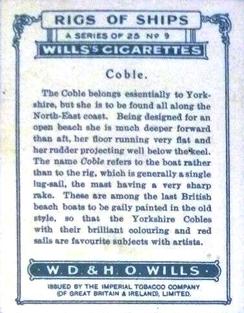 1929 Wills's Rigs of Ships #9 Coble Back