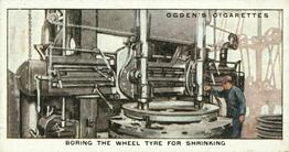 1930 Ogden's Construction of Railway Trains #30 Boring the Wheel Tyre for Shrinking Front