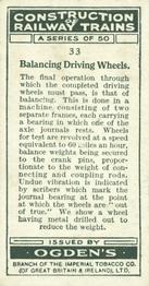 1930 Ogden's Construction of Railway Trains #33 Balancing Driving Wheels Back