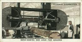 1930 Ogden's Construction of Railway Trains #37 Band-Sawing Oak Logs for Wagons Front
